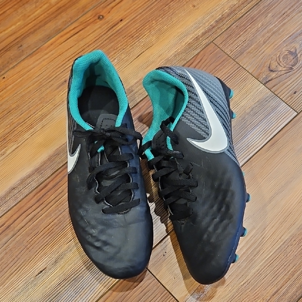 Nike Black gray and green Soccer Cleats